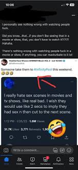 I resonated with this tweet and then I saw this on a page of friends and  others trying to be funny and disgusting like some people hate sex get over  it : :