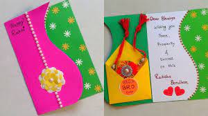 Stick the circle on top of goto flower. Beautiful Handmade Rakhi Card How To Make Raksha Bandhan Card Rakhi Cards Handmade Rakhi Raksha Bandhan Cards