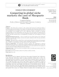Pdf Competing In Global Niche Markets The Case Of