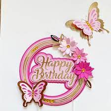 Download Butterfly And Flowers Cake Topper 3d Cake Topper Cake Toppers 3d Cake Toppers Cake Banner Topper