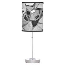 Black White And Gray Terrazzo Photo Art Table Lamp Zazzle Com Art Table Lamps Photo Art Art Lamp