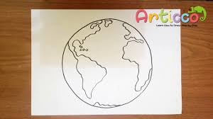 First draw a rough circle in black. How To Draw Earth Youtube