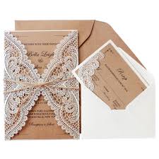 The invites are durable and also elegant. Rustic Wedding Invitations Customized White Invitation Cards Picky Bride