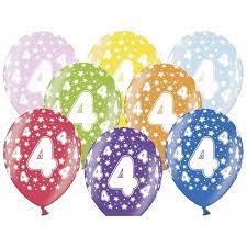 12x Stuks Verjaardag Ballonnen 4 Jaar Thema Met Sterretjes Primodo Warenhuis