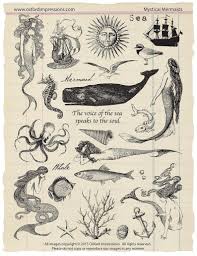 Mystical Mermaids Rubber Stamp Collection In 2021 Mystic Illustration Nautical Art Art