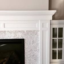 Black And White Mosaic Tile Fireplace Hampton Small Herringbone Marble Mosaic Tile Fireplace Tile Surround Fireplace Tile Fireplace Surrounds