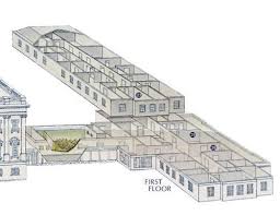 A floor plan of the first floor of the west wing of the white house. White House Data Photos Plans Wikiarquitectura