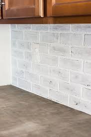 Whitewashed Faux Brick Backsplash For Sealer Info Faux Brick Backsplash Brick Backsplash Faux Brick