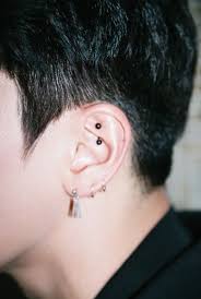 His Piercings And His Ear 3 Ear Piercings Fake Piercing Ear