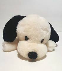 Black And White Dog Stuffed Animal 1973 Dakin Puppy Dog White Black Ears Plush Stuffed Animal Toy Vintage 10 Long Pet Toys Plush Stuffed Animals Cute Stuffed Animals