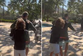 Lucas Lima posta cliques raros do filho com Sandy no Dia dos Pais