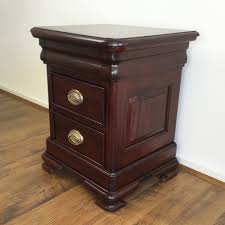 Mahogany Wood Vanessa 3 Drawer Bedside Table 62cm Height