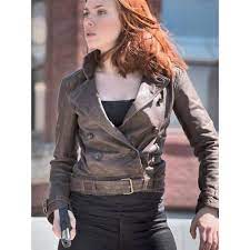 Black Widow Movie Scarlett Johansson Chic Brown Jacket Celebrities Leather Jacket Distressed Leather Jacket Celebrity Jackets