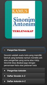 Carilah yang sesuai dan memiliki makna yang. Kamus Sinonim Dan Antonim For Android Apk Download