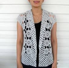 Crocheted Silver Grey Gray Sweater Waistcoat Summer Sale Etsy Hirkalar Tig Isleri Yelek