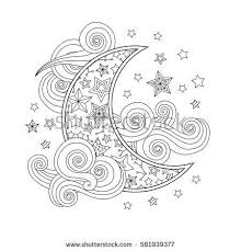 Stars coloring pages sun moon and stars drawing at getdrawings com free forersonal published may 10, 2019 at 1159 × 1500 in 27+ excellent image of stars coloring pages stars coloring pages dora the explorer catch the stars coloring pages for kids childrens. Contour Image Of Moon Crescent Clouds Stars In Zentangle Inspired Doodle Style Isolated On White Suqare Star Coloring Pages Moon Coloring Pages Coloring Pages