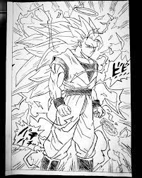 Vintage dragon ball z goku alarm clock collectible, working time read. I Tried To Redraw Ssj3 Goku Panel From The Official Dragonball Manga Dbz