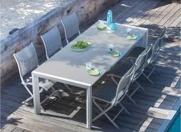 table milo 178 238 cm plateau verre promotion tables de repas de jardin proloisirs proloisirs mobilier jardin table de jardin