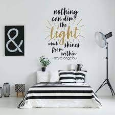 Oil painting gold, wall painting decorationkeywords 01: Amazon Com Girl Bedroom Decor Wall Decal Maya Angelou Quote Nothing Can Dim The Light Inspirational Vinyl Decorations For Teen Room Gold Black Pink Purple White Other Colors Small
