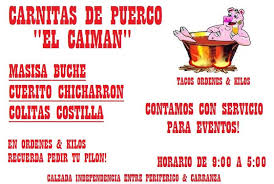 Carnitas De Puerco El Caiman Pagina Inicial Mexicali Avaliacoes De Restaurantes Cardapio Precos Facebook