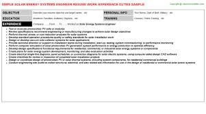Between you and that bright, shining future sits a stack of engineering resumes 300 deep. Solar Energy Systems Engineer Resume Sample