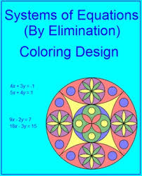 Systems Of Equations By Elimination Coloring Activity 1 Systems Of Equations Color Activities Equations