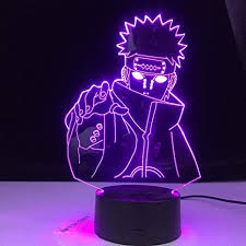 Naruto from the hidden leaf. 3d Night Light 3d Led Lamps Anime Lights Six Paths Of Pain Naruto Nagato Figure Kids Night Light Led Colors Changing Child Bedroom Nightlight Birthday Gift Table Lamp Remote Control 16 Colors