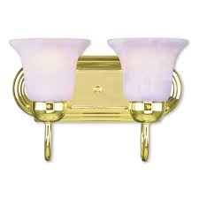 Shop Livex Lighting Riviera Gold Steel 2 Light Bathroom Light Fixture Overstock 12048107
