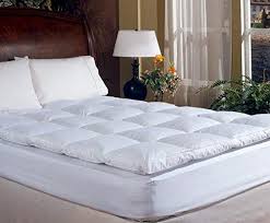 Overstuffed Queen Size Feather Bed Pillow Top Mattress Topper 100 Cotton Cover Baffle Box Design Mattress Mattress Topper Best Mattress