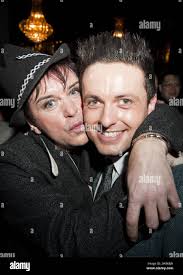 Steve Strange and Owain Williams (plays Steve Strange in Taboo) attend the  Taboo cast change at Brixton House, London Stock Photo