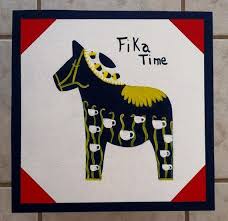 Fika Swedish Sign Coffee Sign Dala Horse Sign Kitchen Sign Fika Time Sign Dalapferd Sudschweden Holzfiguren