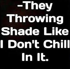 Friends do not cast shade in order to shine. They Throwing Shade Like I Don T Chill In It Throwing Shade Quotes Dont Throw Shade Quotes Shade Quotes