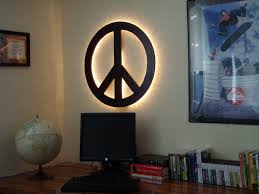 Amazon Com Peace Sign Wall Art Backlit Wood Handcrafted In The U S A Click To See Available Colors Home Peace Sign Wall Art Peace Wall Art Wall Signs