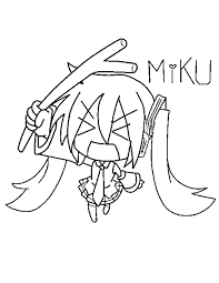 Miku virtual coloring page to color, print or download. Hatsune Miku Crying Coloring Page Anime Coloring Pages