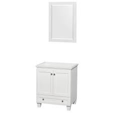 Keep in mind that the vanity top should be about 1 inch wider and deeper than the cabinet itself. Acclaim 30 Single Bathroom Vanity In White No Countertop No Sink And 24 Mirror