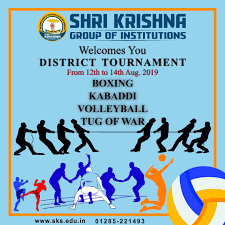 Shri Krishna School Mahendergarh Welcomes You In District Tournament From 12th To 14th Aug 2019 Boxing Kabaddi Volleyball With Images School Tops School Tug Of War
