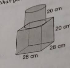 = volume balok + volume tabungan. 41 Hitunglah Volume Gabungan Bangun Di Atas Jika Phi 22 7 Brainly Co Id