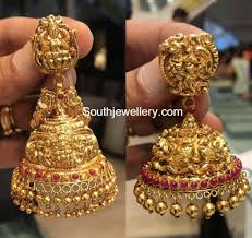 Antique Gold Jhumkas 50 Grams Weight Gold Bride Jewelry Gold Earrings Designs Gold Jewelry Outfits