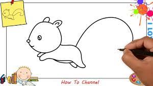 Squirrel with b step by step drawing for kids. How To Draw A Squirrel Easy Step By Step For Kids Beginners Children 5 Youtube