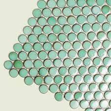 And marble—especially slabs featuring dramatic veining—acts like a piece of art. Ceramic Penny Round Tile Penny Round Tiles Round Tile Green Penny Tile