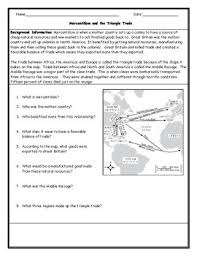 Mercantilism And Triangle Trade Map Worksheet With Answer Key