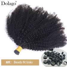 This helps open up the cuticle to speed up the process. Buy Afro Kinky Curly Human Hair 4b 4c I Tips Microlinks Brazilian Virgin Hair Extensions Hair Bulk Knots Black Color For Women Cicig