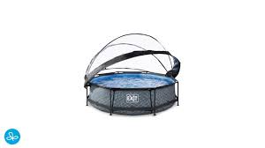 Zwembad Exit Toys Stone Grey O300 Cm Filterpomp Overkapping Youtube