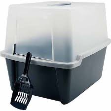 Iris Usa Hooded Cat Litter Box With Grate And Scoop Navy Walmart Com Litter Box Cat Litter Cat Litter Box