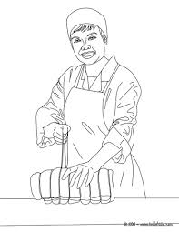 Butcher Ties Up A Roast Coloring Page Amazing Way For Kids To Discover Job More Original Content On Hellokids Com