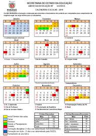 Descubram as datas do ano letivo, avaliações curiculares e férias escolares! Nosso Calendario Escolar 2019 Para Secretaria De Estado Da Educacao Do Parana ÙÙØ³Ø¨ÙÙ