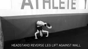 Headstand Reverse Leg Lift Against Wall Youtube