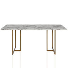 Edith Rectangular Faux Marble Dining Table White Gold Cosmoliving By Cosmopolitan In 2020 Faux Marble Dining Table Dining Table Marble Dining Table Gold