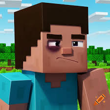 Minecraft Steve holding diamond sword and wearing iron chestplate