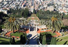 It is considered to be the second holiest place on earth for bahá'ís, after the shrine of bahá'u'lláh in acre. Panorama View Towards The Shrine Of The Bab From Upper Terraces Of Bahai Gardens In Haifa Israel Canstock